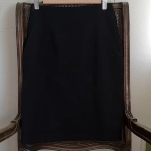 Umberto Ginocchietti Black Wool Gabardine Skirt 42